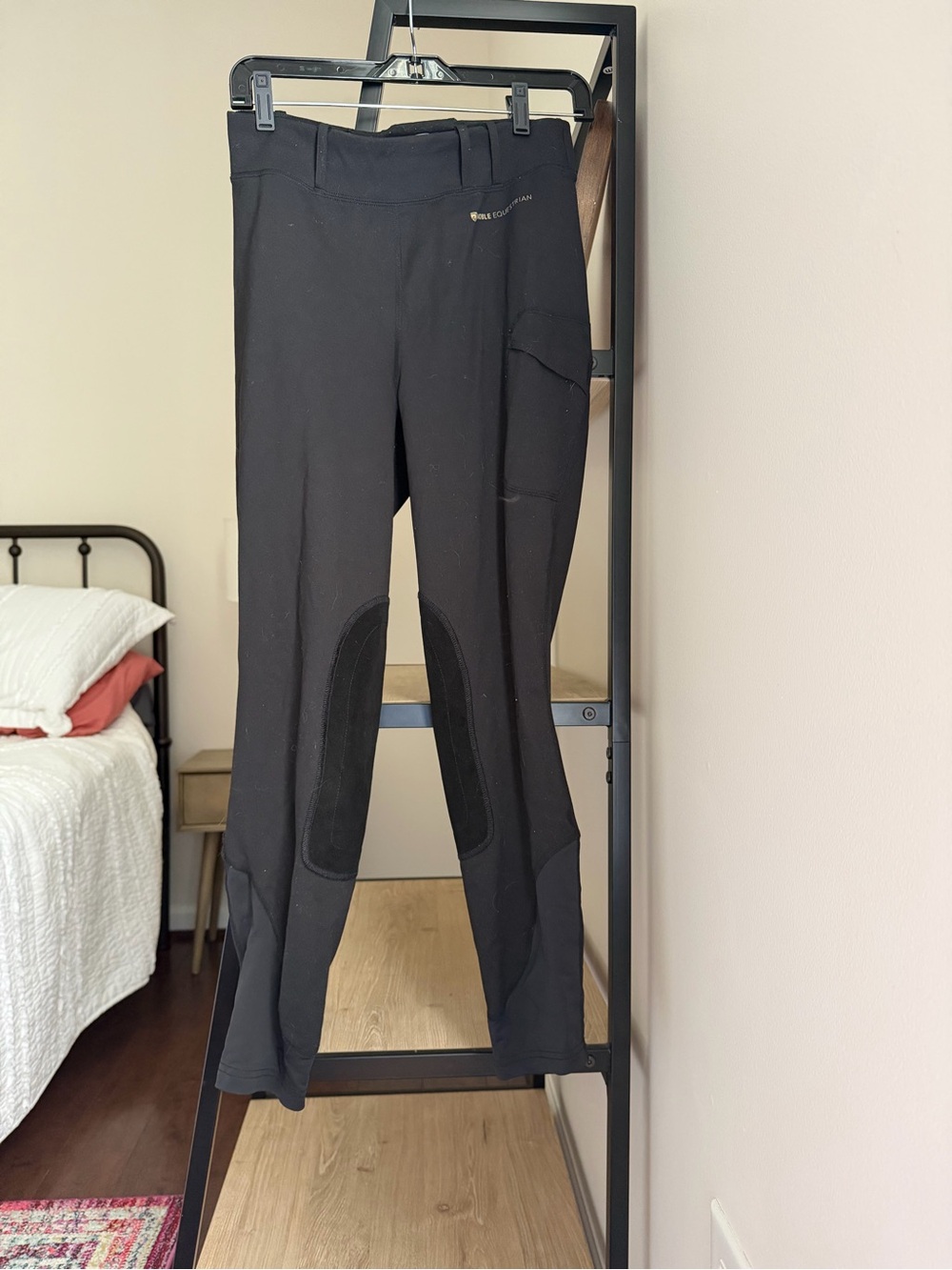 Noble Equestrian Black Riding Breeches with Knee Patches